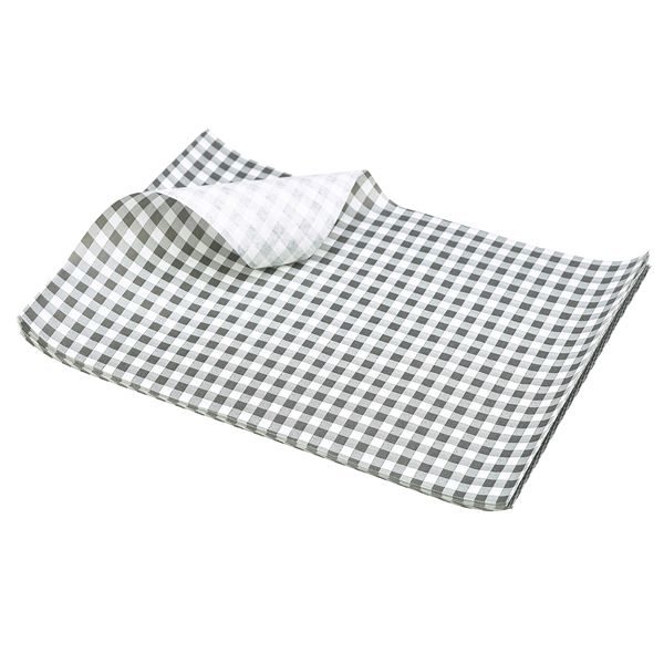 Picture of Greaseproof Paper Black Gingham Print 35x25cm