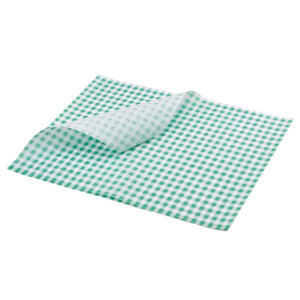 Picture of Greaseproof Paper Green Gingham Print 35x25cm