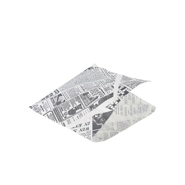 Picture of Greaseproof Paper Bags Newspaper Print17.5cm