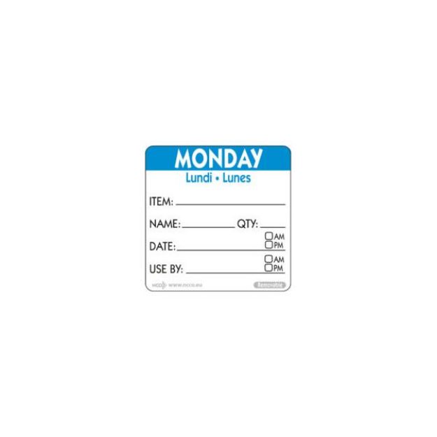 Picture of 50mm Monday Removable Day Label (Pack of 500) 