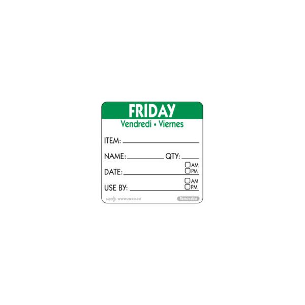 Picture of 50mm Friday Removable Day Label (Pack of 500) 