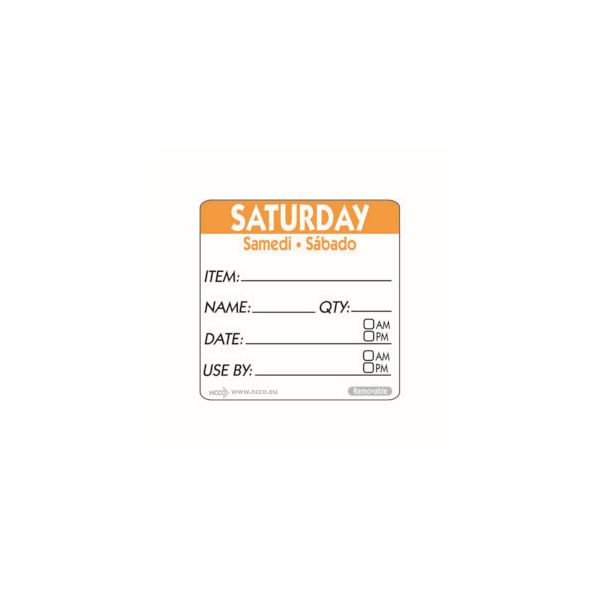 Picture of 50mm Saturday Removable Day Label (Pack of 500) 