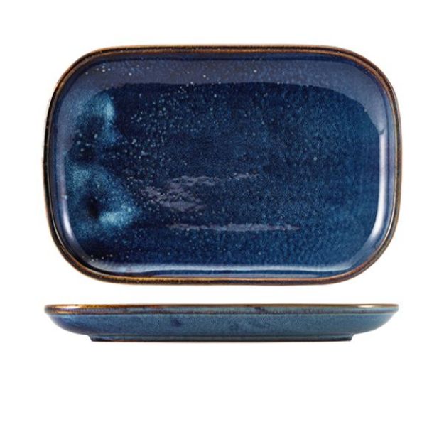 Picture of Terra Porc Aqua Blue Rect Plate 29 x 19.5cm