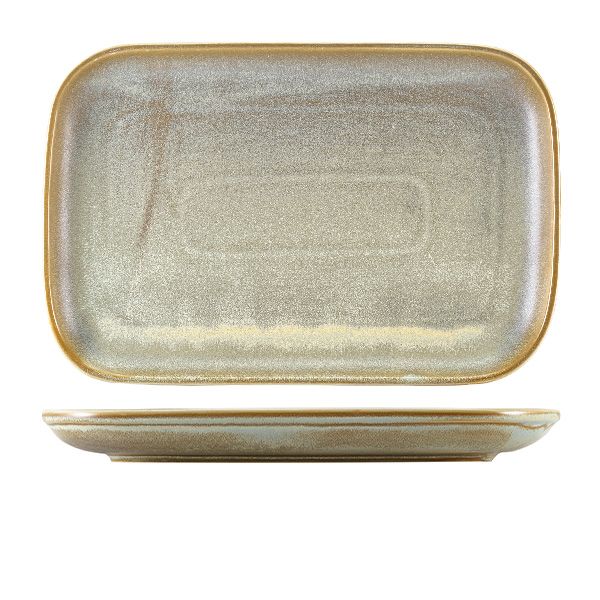 Picture of Terra Porc Matt Grey Rect Plate 34.5 x 23.5cm