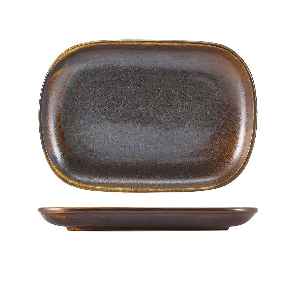 Picture of Terra Porc Rustic Copper Rect Plate 24x16.5cm