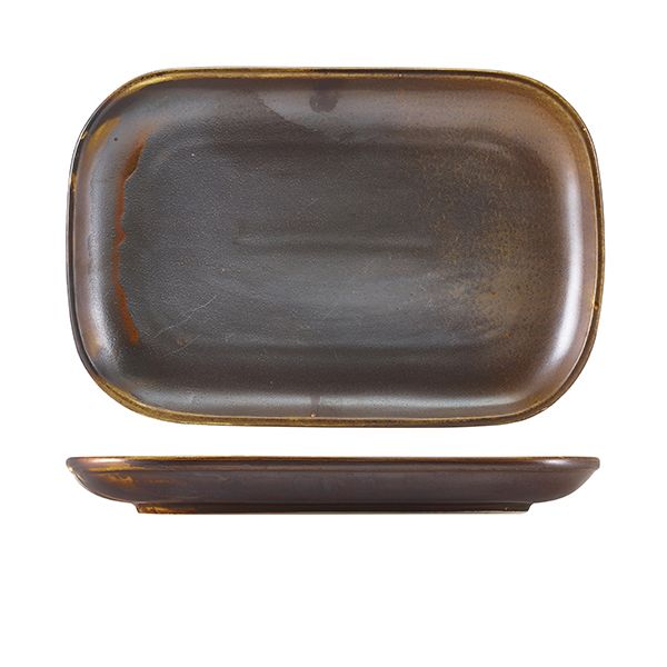 Picture of Terra Porc Rustic Copper Rect Plate 29x19.5cm