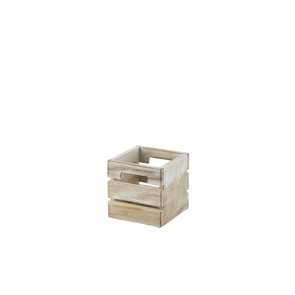 Picture of Genware White Wash Acacia Wood Box/Riser 12cm