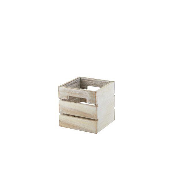 Picture of Genware White Wash Acacia Wood Box/Riser 15cm