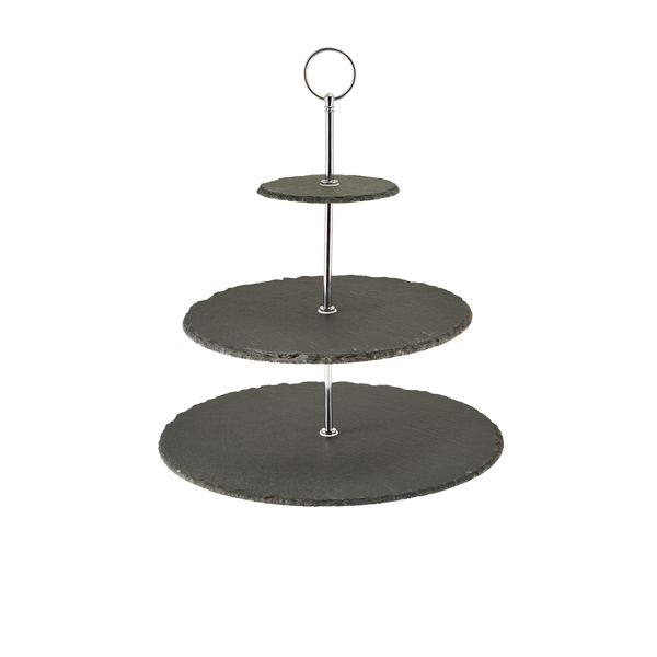 Picture of Genware Slate 3-Tier Cake Stand 12/25/30cm