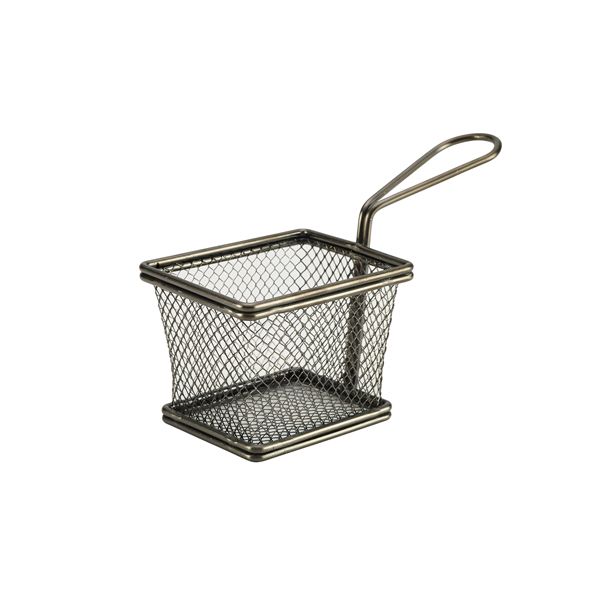 Picture of Black Serving Fry Basket Rect 10 x 8 x 7.5cm