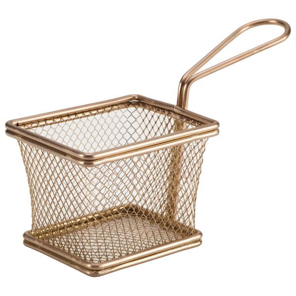 Picture of Copper Serving Fry Basket Rect 10 x 8 x 7.5cm