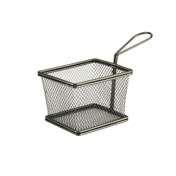 Picture of Black Serving Fry Basket Rect 12.5 x 10x8.5cm