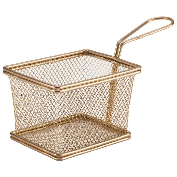 Picture of Copper Serving Fry Basket Rect 12.5x10x8.5cm