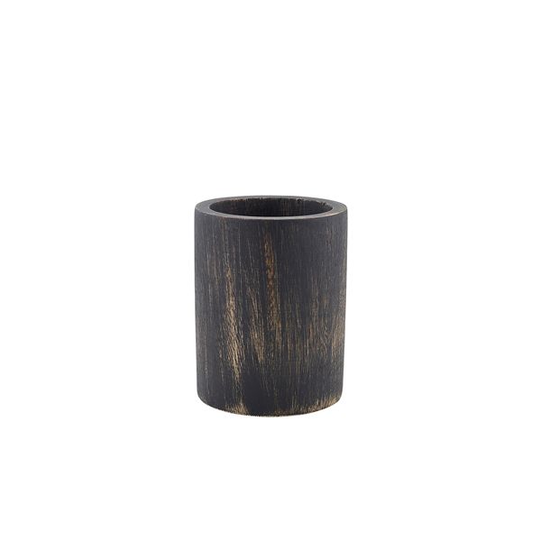 Picture of GW Black Wash Acacia Wood Cutlery Cylinder