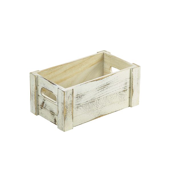 Picture of GW White Wash Wooden Crate 27 x 16 x 12cm