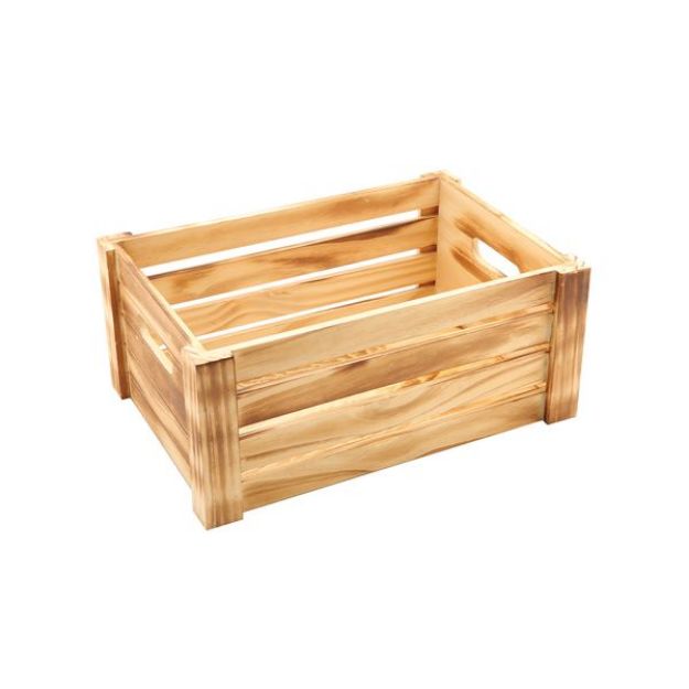 Picture of Genware Rustic Wooden Crate 34 x 23 x 15cm