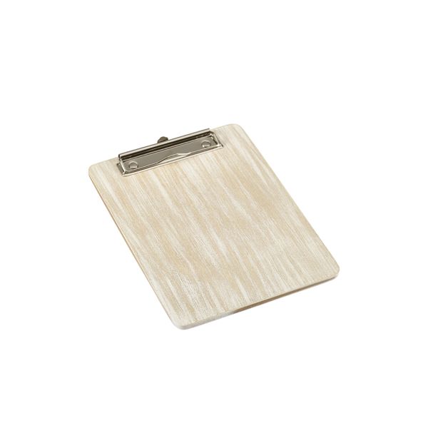 Picture of White Wash Wooden Menu Clipboard A5