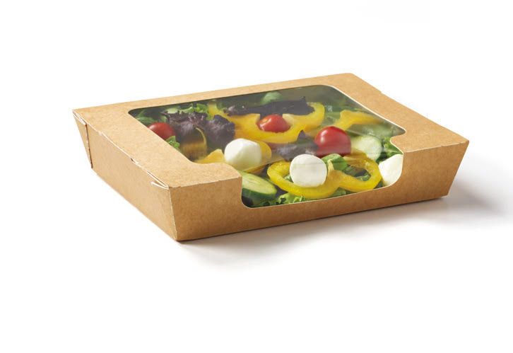 Picture of Large Kraft Food Box With Window 19x14x4cm  360/case