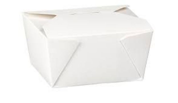 Picture of White Large Food Box, leakproof black lining 152x120x65mm 330pk