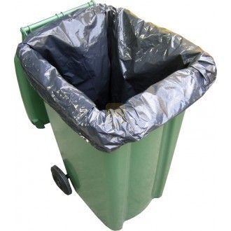 Picture of 46"x54" Black Wheelie Bin Liner Bag Heavy Duty 100/case