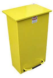 Picture of Fire Retardant Pedal Bin (Large) 90L Yellow