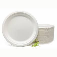 Picture of Bagasse 9" White Dinner Plate COMPS  (500pk)
