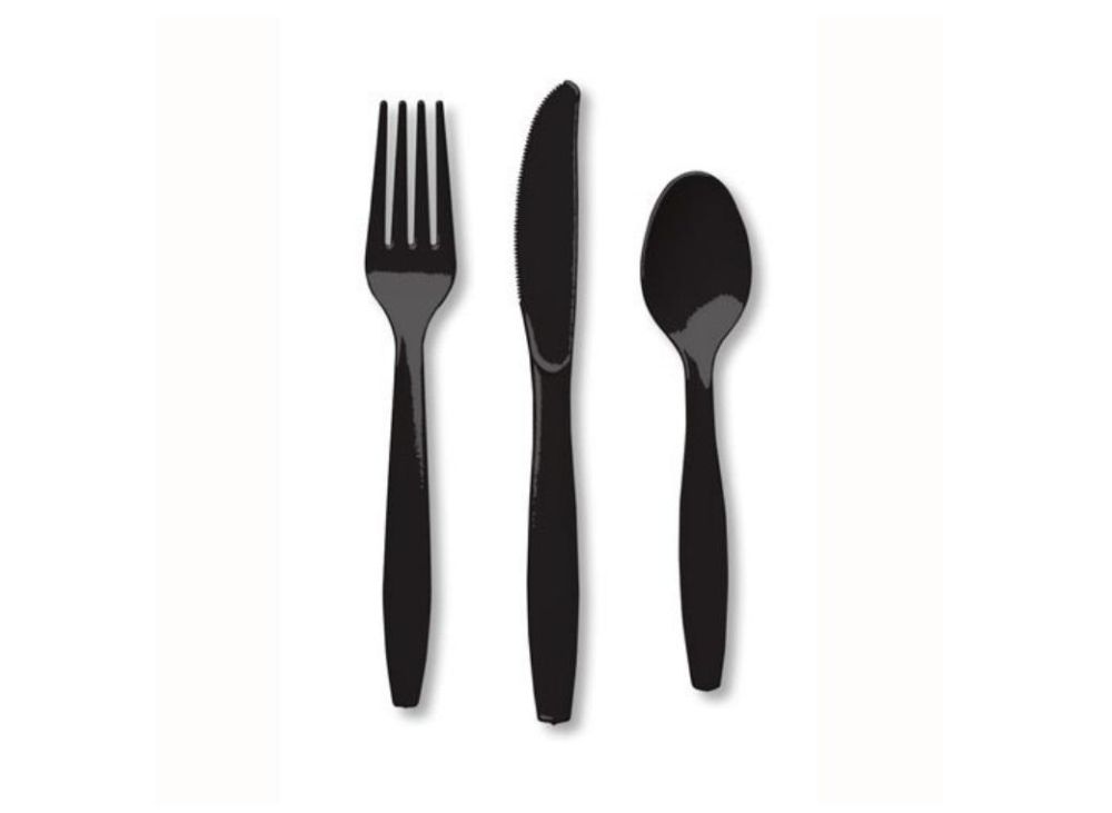 Picture of Black Plastic Knife (1000)  CLEARANCE