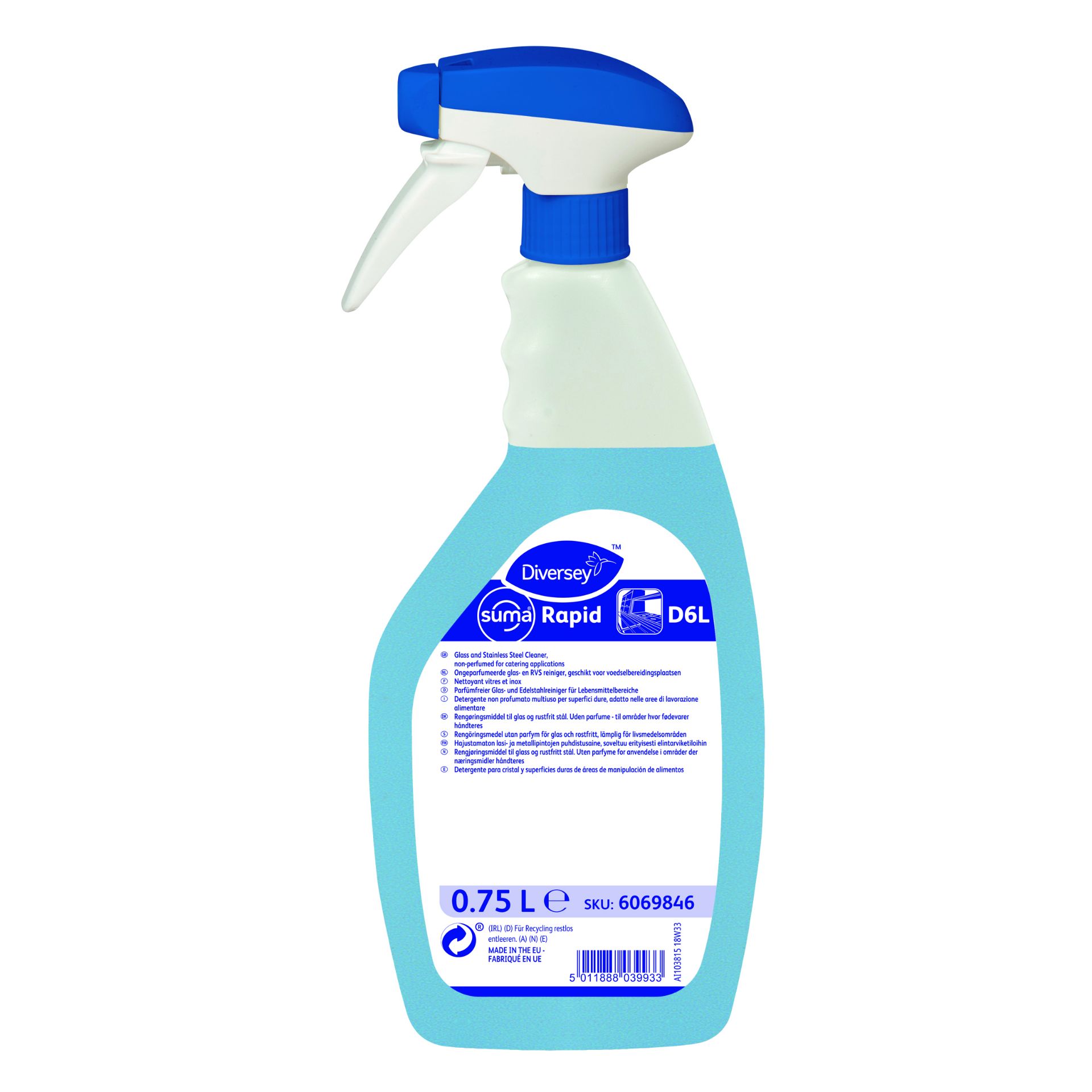 Picture of Suma Rapid D6L D6L 6x0.75L - Ready to use glass and multi-surface cleaner, non perfumed