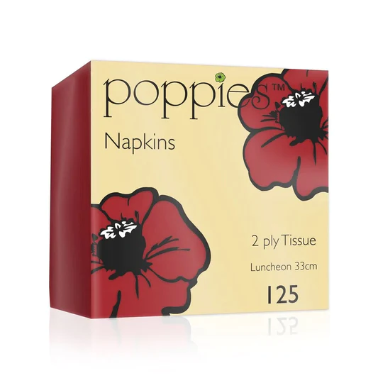 Picture of Poppies Bordeaux, Lunch  Napkin 2ply, 33cm 2000 pk