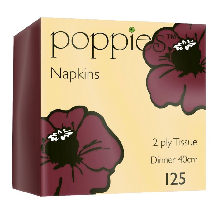 Picture of Poppies Bordeaux  Dinner Napkin, 2ply  40cm 2,000 pk