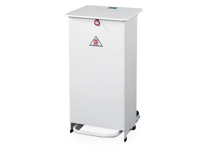 Picture of White Small Fire Retardant Pedal Bin