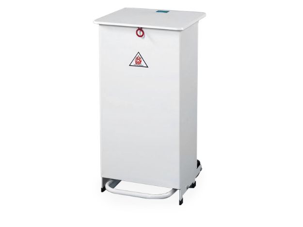 Picture of White Medium 50L Fire Retardant Pedal Bin