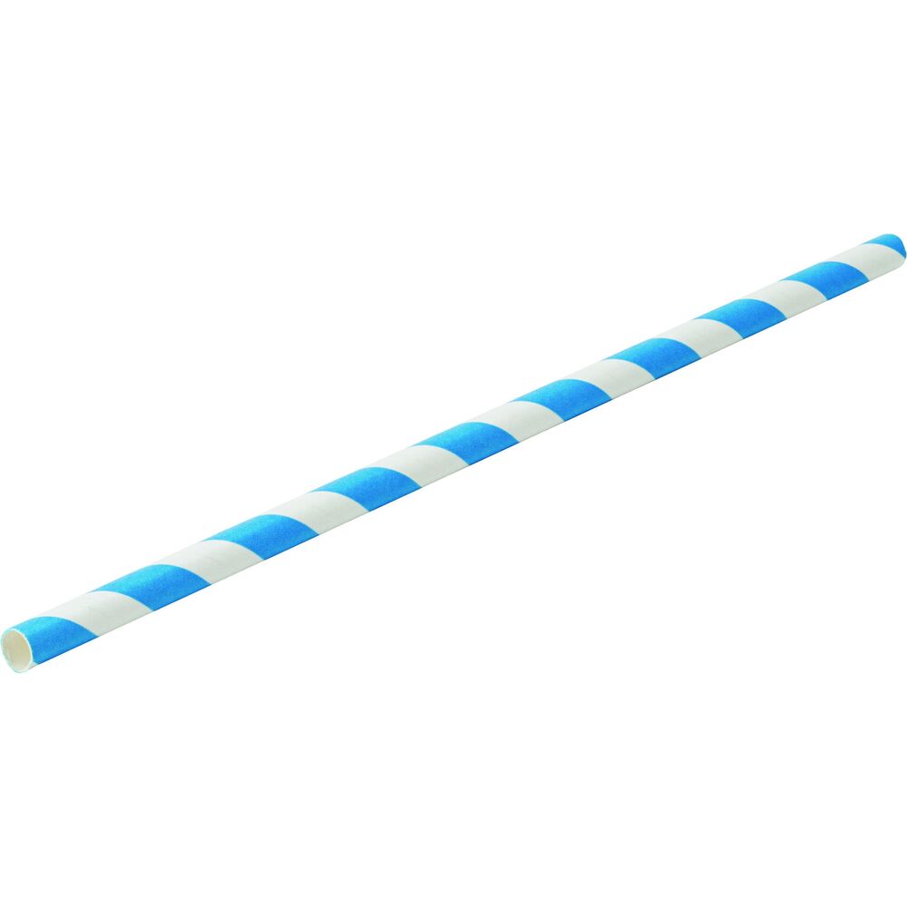 Picture of Paper Blue Stripe Straw 8" (20cm) 250pk