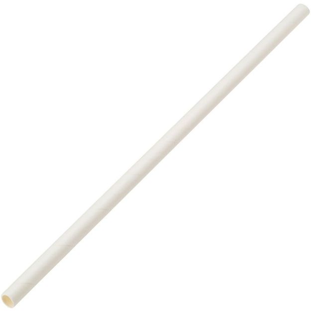 Picture of Paper Solid White Straw 8" (20cm)