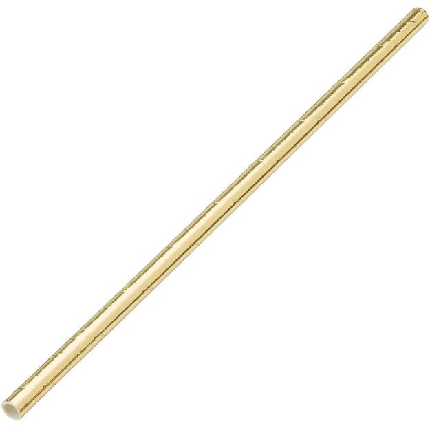Picture of Paper Solid Gold Straw 8" (20cm)