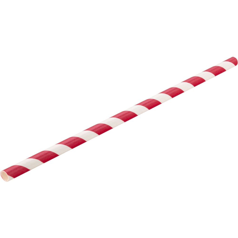 Picture of Paper Red Stripe Straw 8" (20cm)