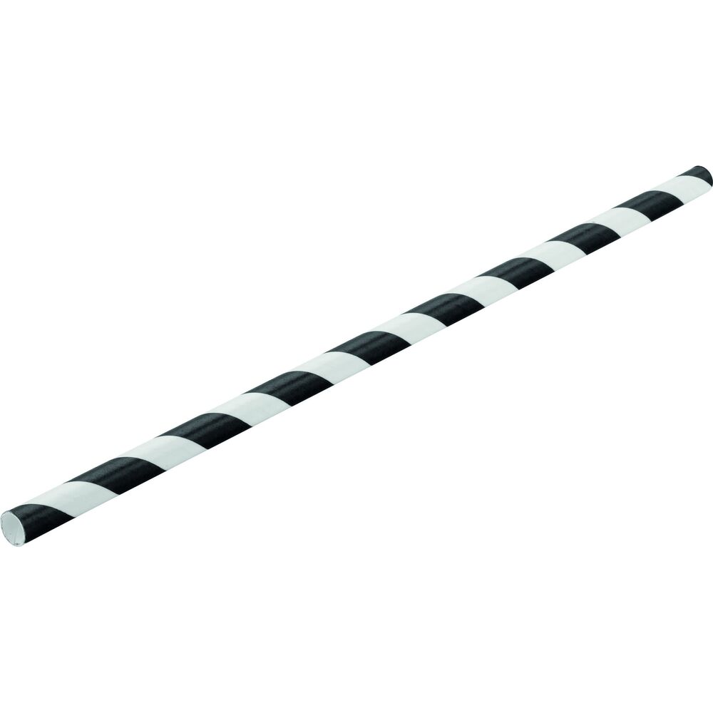 Picture of Paper Black Stripe Straw 8" (20cm)