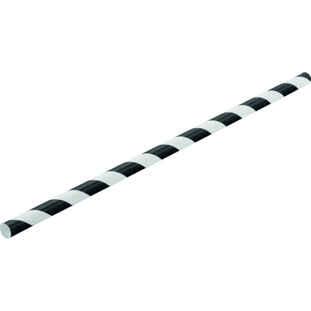 Picture of Paper Black Stripe Straw 8" (20cm)