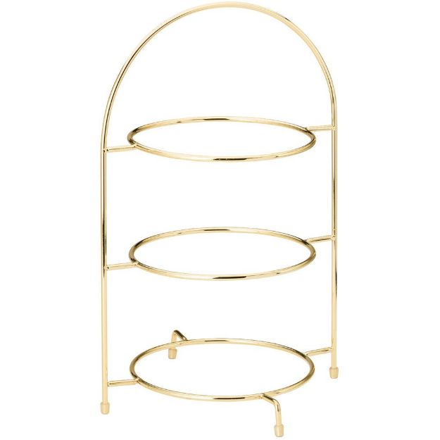 Picture of Gold 3 Tier Plate Stand 17" (43cm)