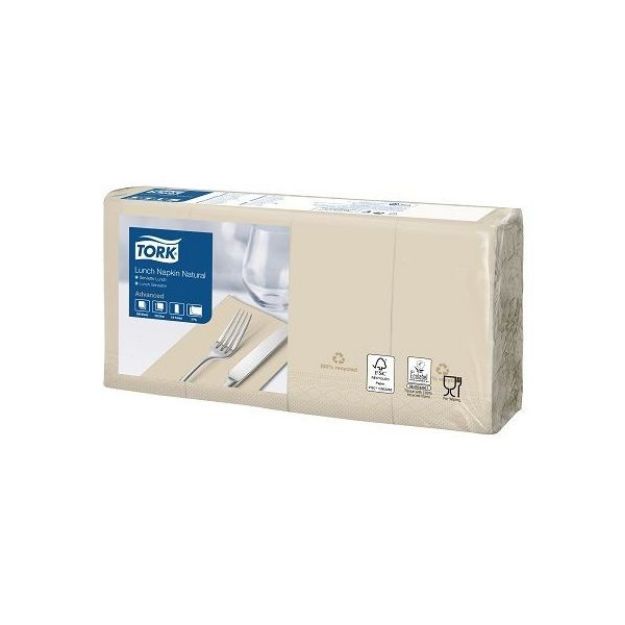 Picture of 4773518 Tork Brown Compostable Lunch Napkin 8fold