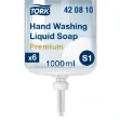 Picture of Tork Fragrance-Free Hand Washing Liquid Soap S1/S11, Fat Dissolving, 6 x 1000ml, 420810
