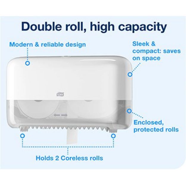 Picture of Tork 558048 Twin Coreless Mid Size Dispenser