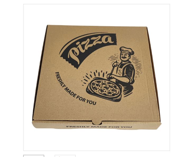 Picture of 7" Pizza Box Kraft Brown With Black Design