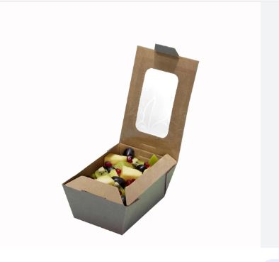 Picture of Kraft salad and food box, with window display. Small size 26oz, 740ml. 450 per case.