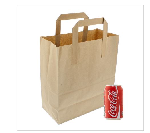 Picture of Sos Brown Bag with Tape Handle 7"x11"Small  23cm x 18cm  250pk