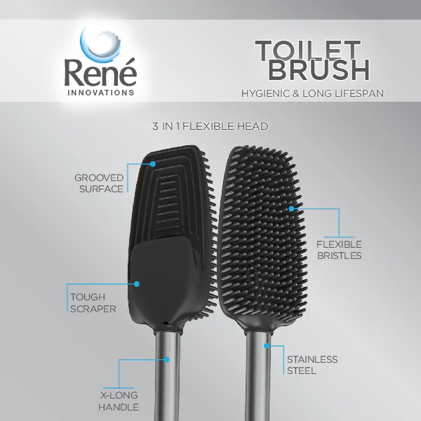 Picture of René 3in1 WHITE Flexible Toilet Brush& Holder