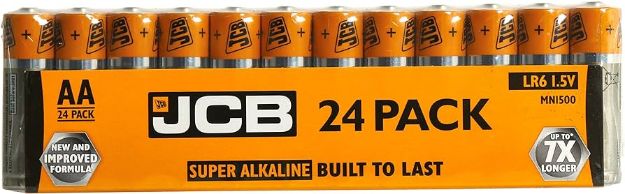Picture of JCB 24 PACK AA,  ALKALINE BATTERIES 12+12 free