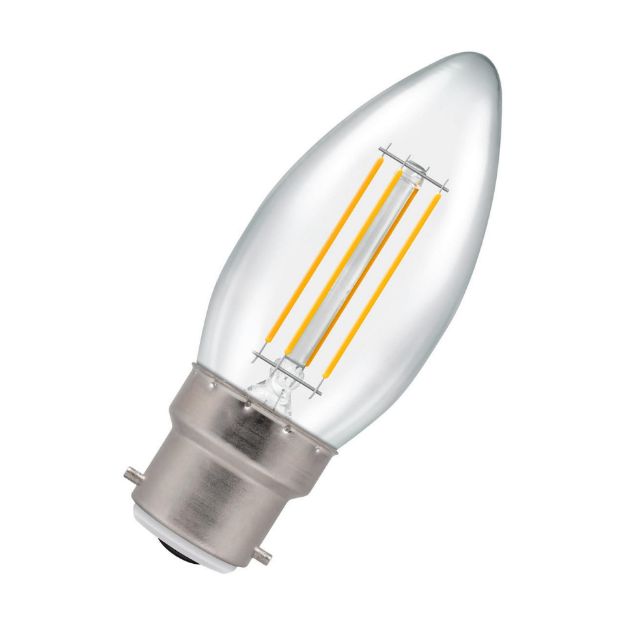 Picture of 5W LED FILAMENT CANDLE CLEAR DIMMABLE BC 40W