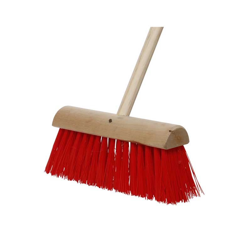 Picture of Yard Brush With Wooden Handle  Red/black 14"