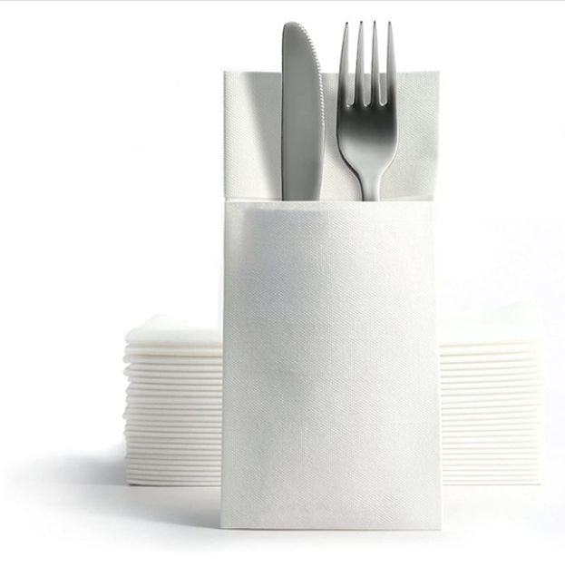 Picture of Pop In Linen style, Tablin Napkin 40cm 8Fold White, 500pk